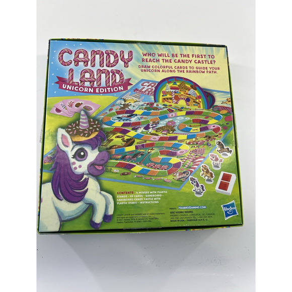 Candy Land Unicorn Edition Preschool Board Game Complete Gifts for Kids - Picture 3 of 6